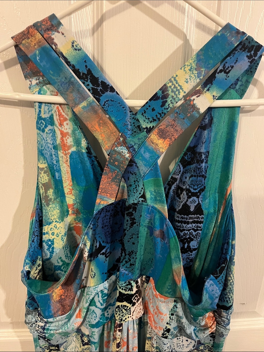Soma Blue Teal Multicolor Printed Dress - Picture 3 of 4